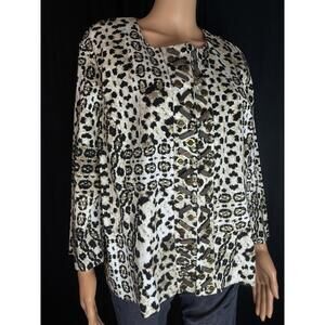 Ruby Rose women’s leopard print jacket with wooden and metal design hook size 18